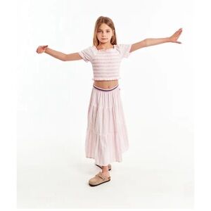 AO76 Kids Pink Striped Kids Skirt NWOT